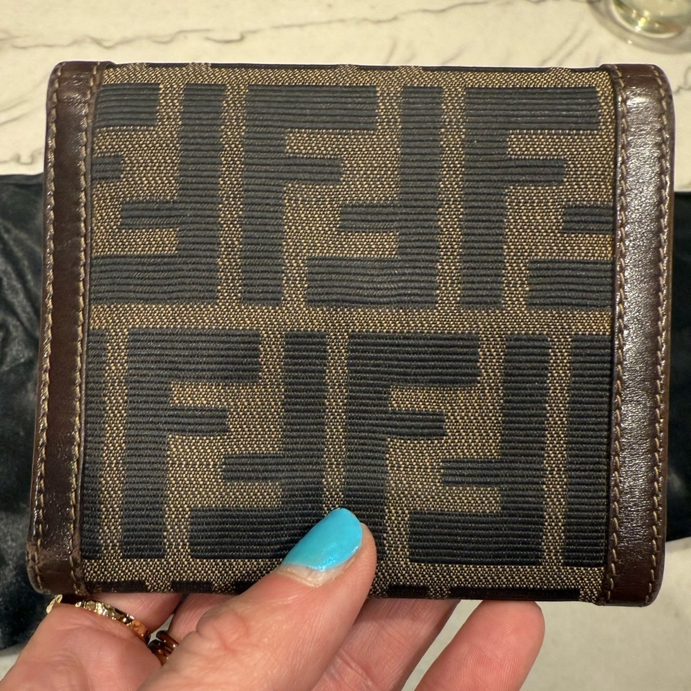 Fendi Zucca FF Canvas Compact Trifold Wallet - Picture 5 of 16